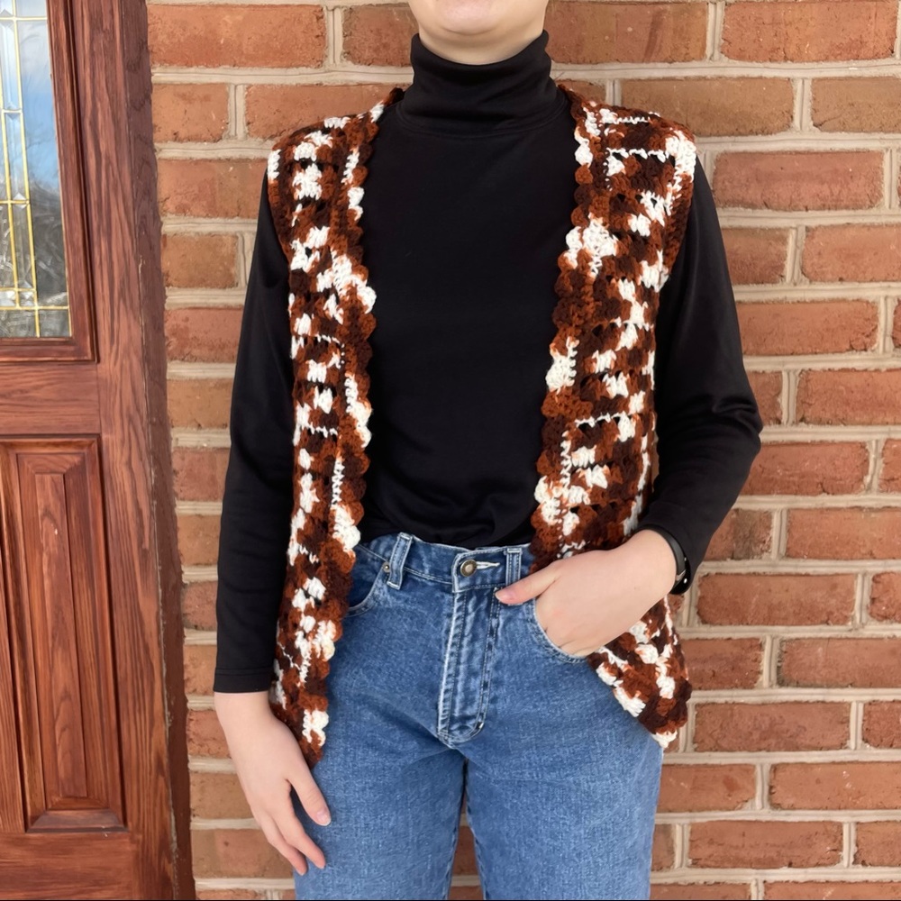 Handmade crochet sweater vest approximate size medium